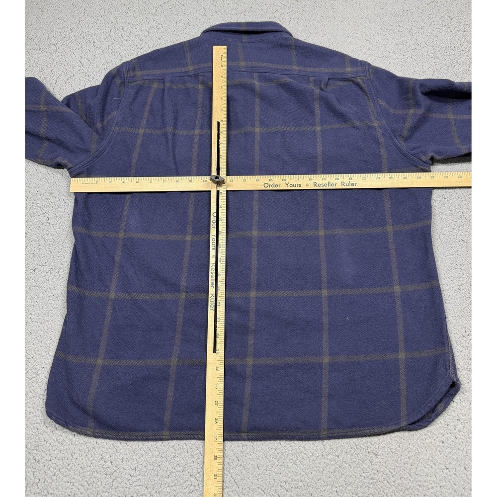 Wallace & Barnes Shirt Mens 2XL Blue Plaid‎ Flannel Long Sleeve Button Up Casual - Picture 5 of 8
